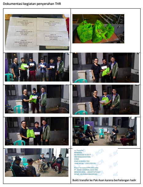 PEMBAGIAN THR DARI WARGA RT003/007 KEPADA PETUGAS SECURITY DAN KEBERSIHAN KLASTER SAKURA DAISUKI 2026