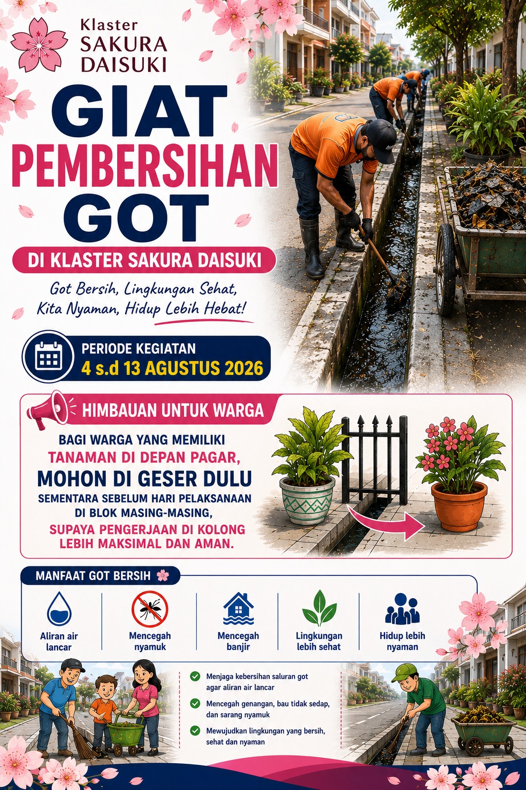 GIAT PEMBERSIHAN GOT KLASTER SAKURA DAISUKI RAMPUNG
