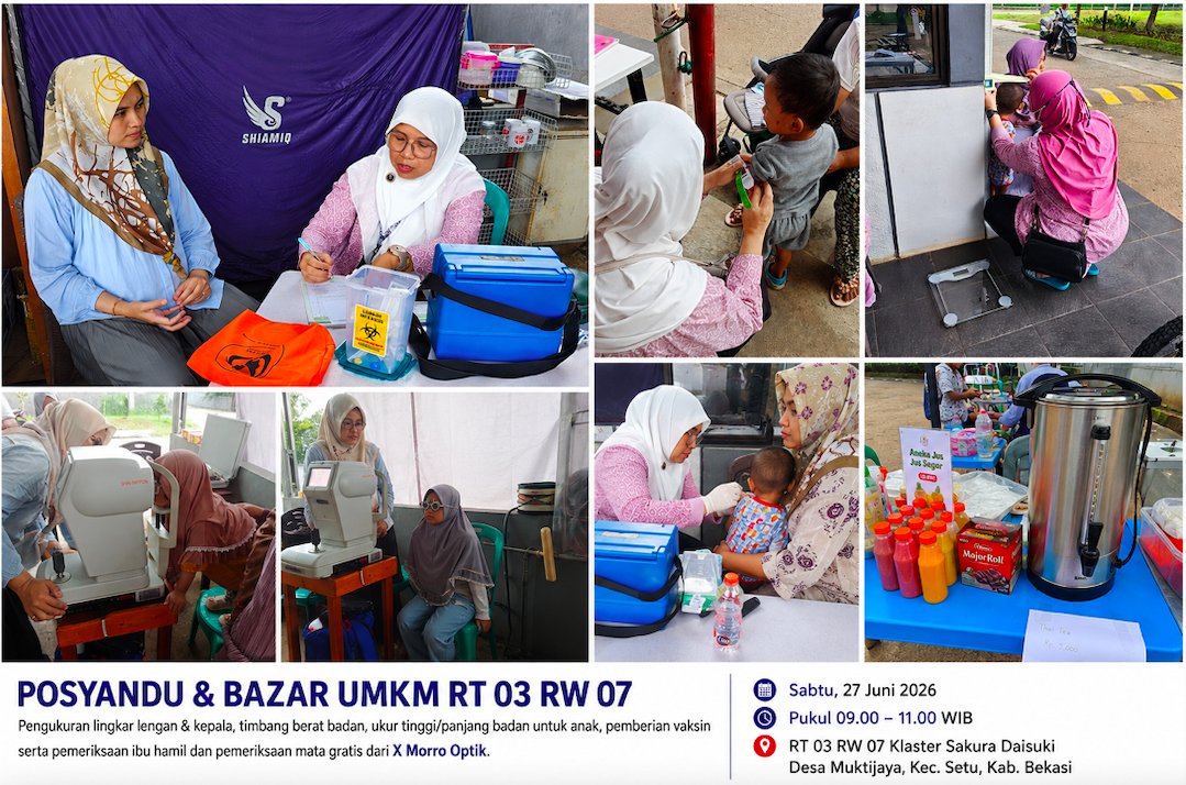Posyandu dan Bazar UMKM Meriahkan Kegiatan Warga RT 03 RW 07 Klaster Sakura Daisuki