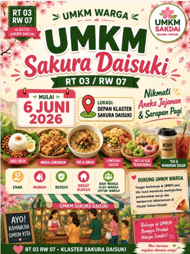 Bazar UMKM Sakura Daisuki Dukung Perekonomian Warga dan Mempererat tali silahturahmi